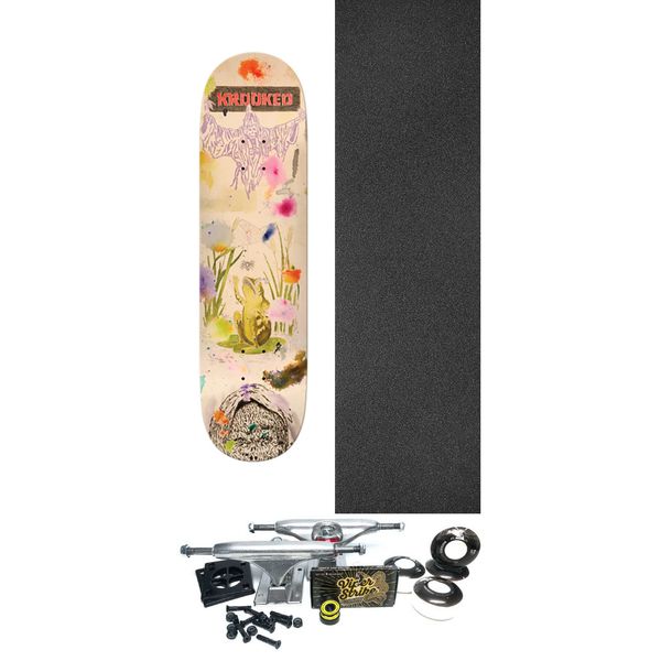 Krooked Skateboards Kevin Emerson Guest Artist Skateboard Deck - 8.5" x 32" - Complete Skateboard Bundle